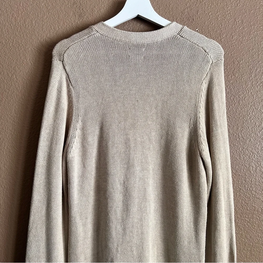 Chico’s One Button Oversized Beige Cardigan Sweater Size 1 or Medium